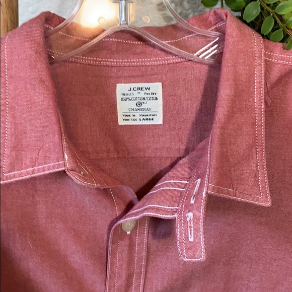 J.Crew Shirt Red Chambray NWOT - Picture 6 of 8